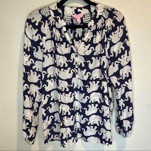 Lilly Pulitzer Silk Elsa Top in Tusk In Sun